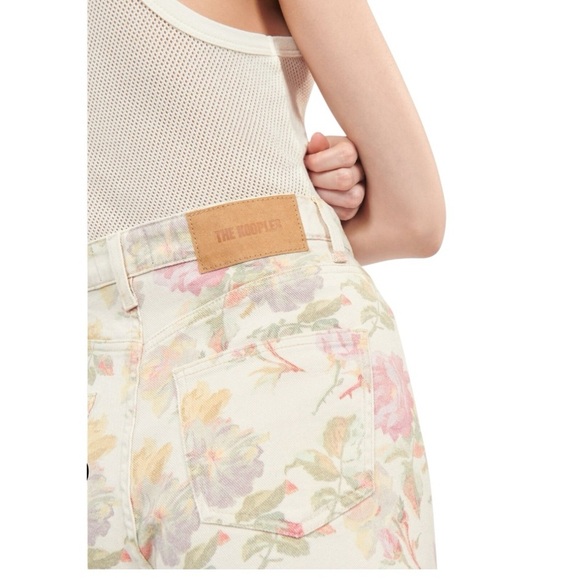 THE KOOPLES PRINTED BOYFRIEND JEANS Color is Ecru Size 42 FR/ 10 US NWT - Picture 3 of 15